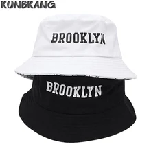 Для мужчин Для женщин Brooklyn ведро шляпа хлопковая одежда с принтом в стиле «хип-хоп» Рыбацкая шляпа, Панама для защиты от солнца летом Открытый Уличный Повседневное козырек Кепка с покрывалом