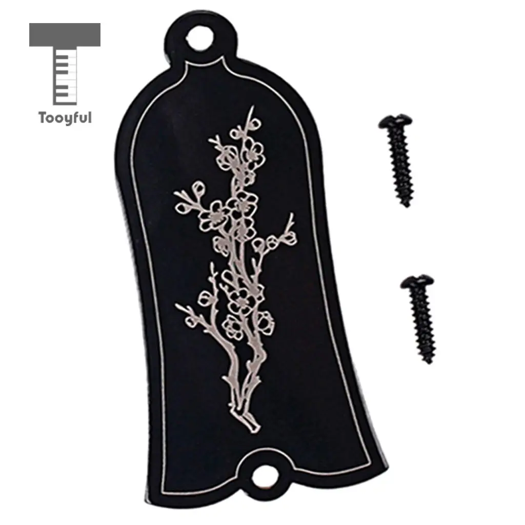 Tooyful Durable DIY Alloy Flower Pattern Truss Rod Cover Set for LP Electric Guitar Replacement Parts