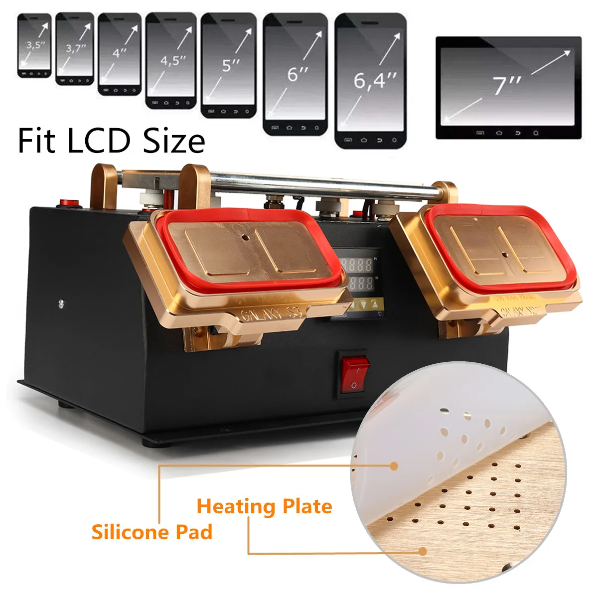 

3 In 1 A Frame Auto Heat Metal Plate LCD Repair Screen Separator Safety Power System Anti Static Built-in Imported Suction Pump