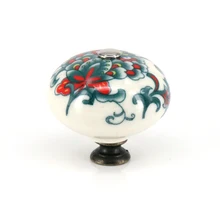 

2PCS Durable Round Ceramic Artistic Drawer Knobs Pulls Handles for Dresser Kitchen Cabinet Decorative Colorful furniture knobs