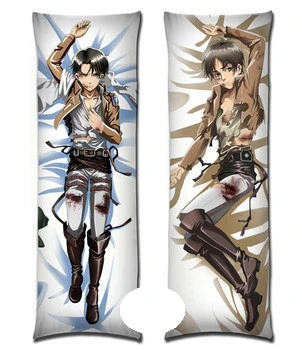 Аниме Dakimakura обнимающая наволочка атака на Титанов Levi Rivaille Eren Jaeger Мальчики Любовь