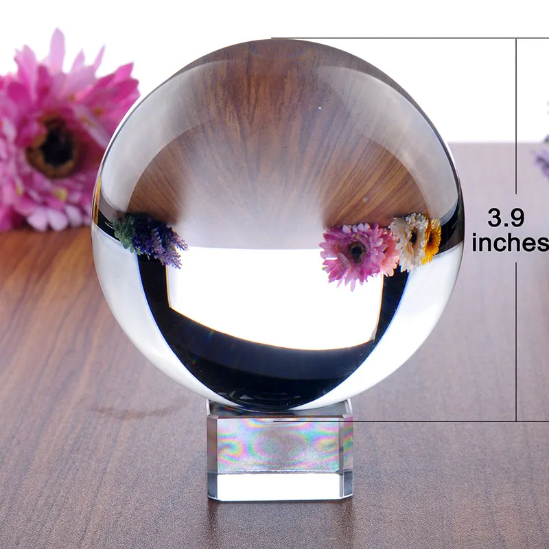 H& D 40-100 мм прозрачный хрустальный шар с бесплатной подставкой стеклянная лечебная Сфера художественный декор Фотография реквизит Статуэтка домашний офис декор стола