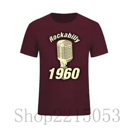 Для мужчин футболка рокабилли 1960 микрофон мужской футболка проектирование Crewneck мужской Rocky одежда музыка xxxtentacion Ирвинг