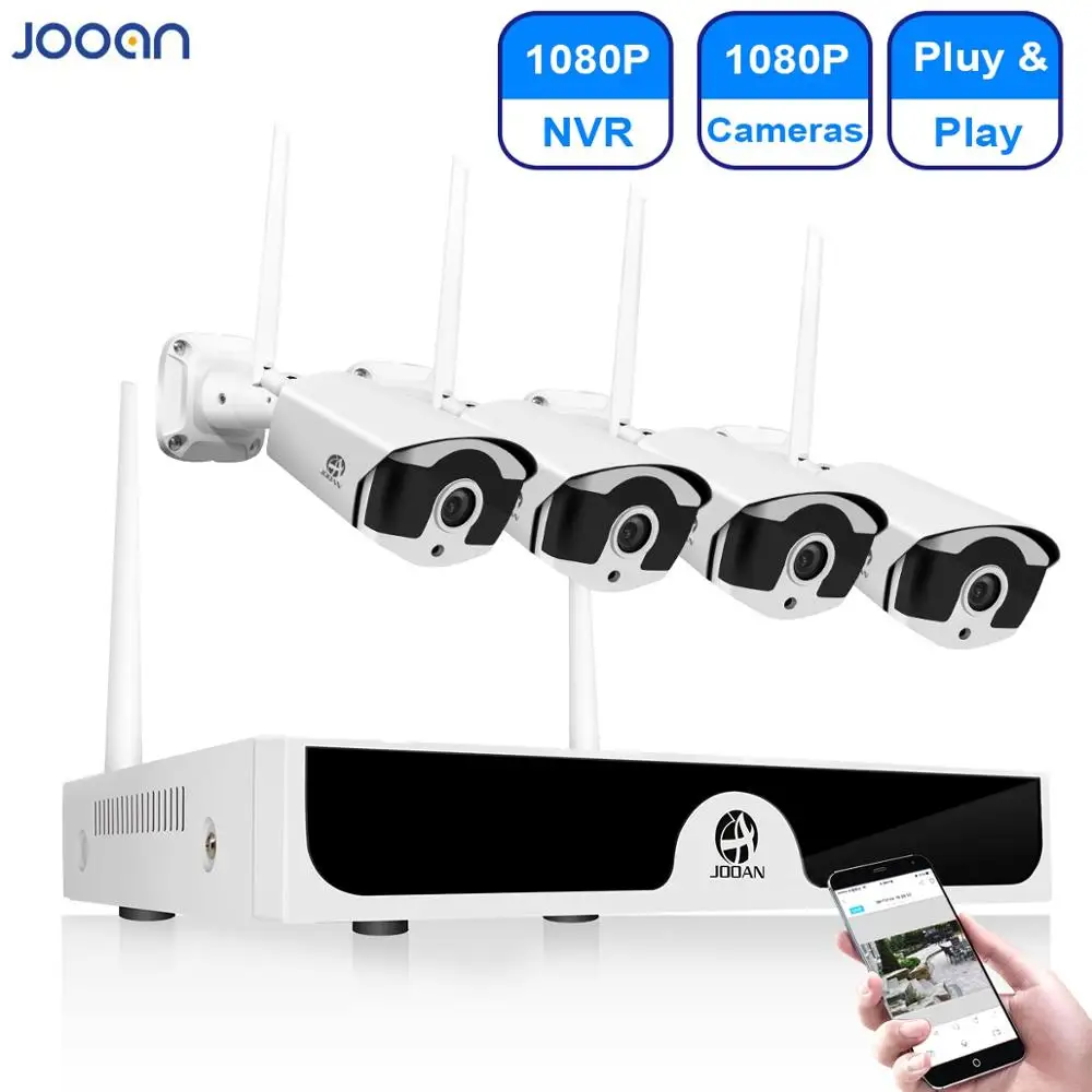 Jooan 4CH Беспроводной CCTV Системы 1080P 1 ТБ 2 ТБ 8CH 2MP NVR POE IP IR-CUT наружного видеонаблюдения Камера IP безопасность Системы системы видеонаблюдения