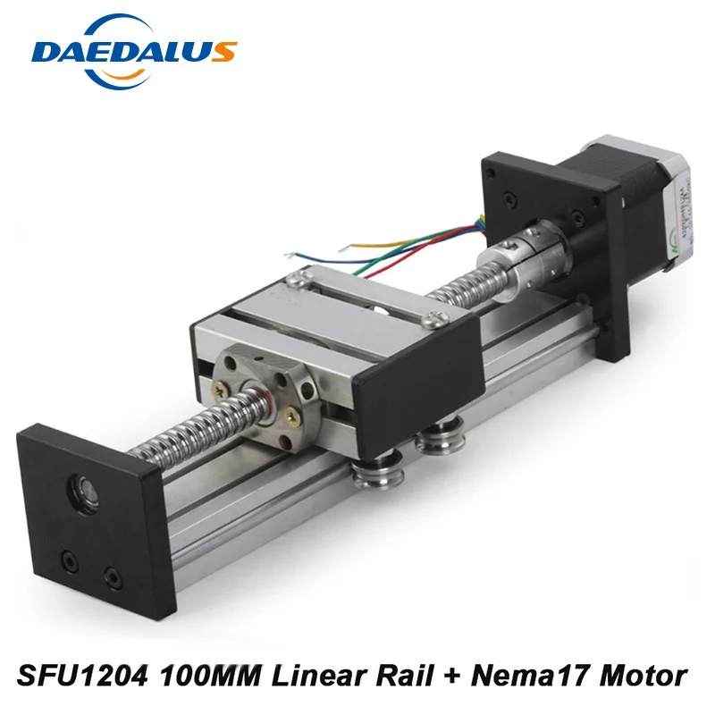 

Linear Slide Stage Travel Length 100mm Linear Slide Table SFU1204+ Neme17 Stepping Motor For CNC
