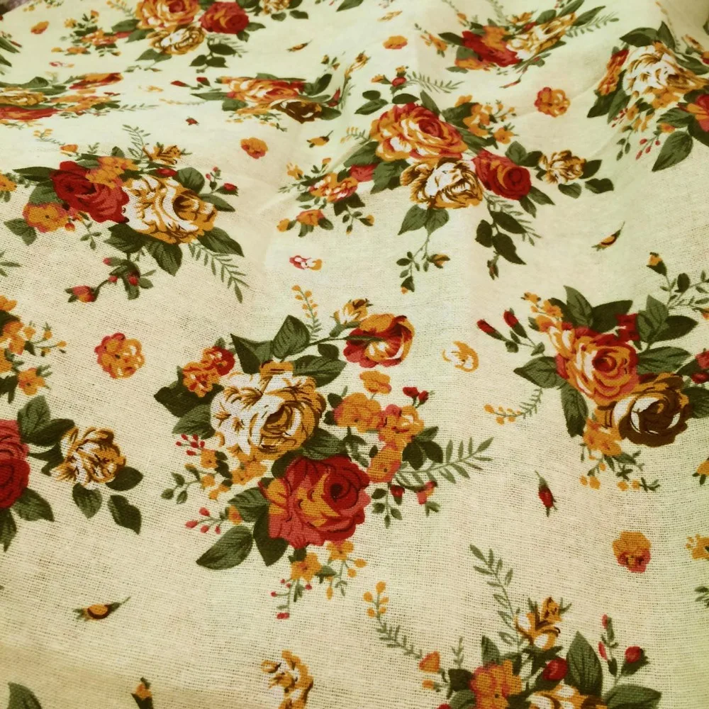 Online kopen wholesale cotton curtain fabric roses uit china ...