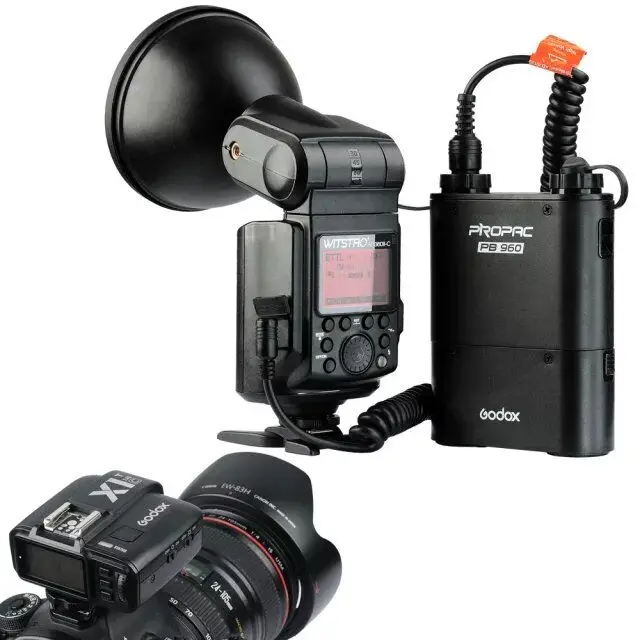 

Godox WITSTRO AD360II+X1 TTL 360W/S Wireless Power Control Outdoor Flash Light + PB960 Power Battery Pack Kit Black for Canon