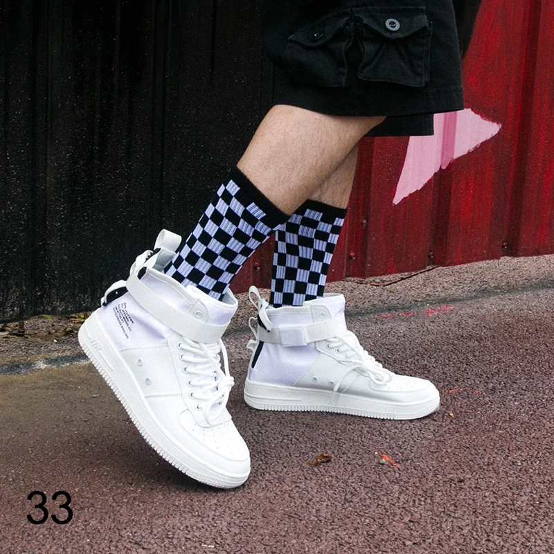 33 Calcetines Mujer, носки для девочек, полосатые носки для влюбленных, черные, белые носки, японский, Harajuku, женские носки-трубы, носки для студентов, чулочно-носочные изделия - Цвет: 33