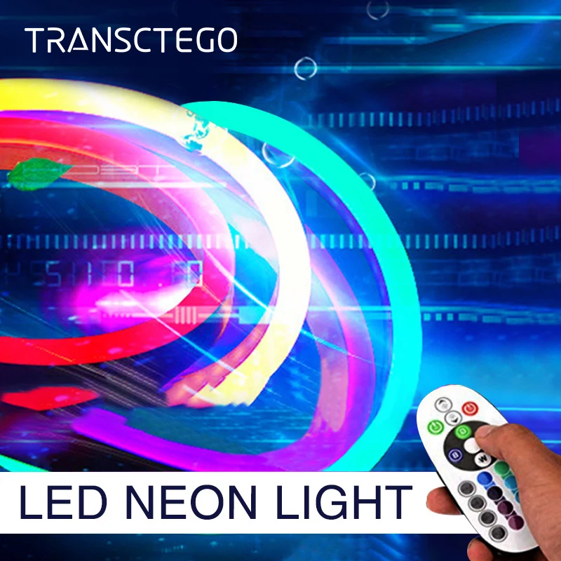 cheap 5 Meter Neon Strip Light Flexible RGB LED Neon Light Outdoor 120 LEDs M Waterproof 2835 Rope Lamps For Home Garden Decoration
