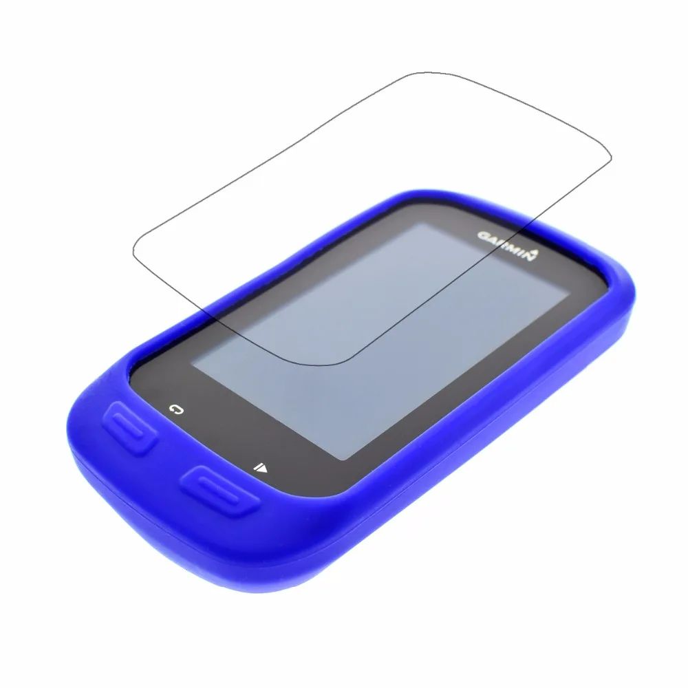 

Outdoor Bike Bicycle Cycling Silicone Rubber Blue Skin Case + LCD Screen Cover Protector For Garmin GPS Edge 1000