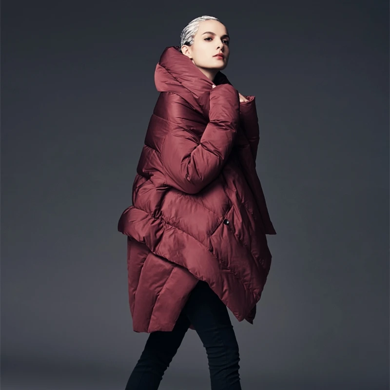 Details about / Women/'s Fashion red Down Jacket Ultralight V Neck Coat Winter Overcoat