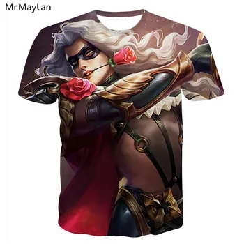 

Game Mobile Legends Roses Hipster 3D Print Tshirt Men/Women Punk Fashion Streetwear T-Shirt Boys Summer Crewneck T shirt Clothes