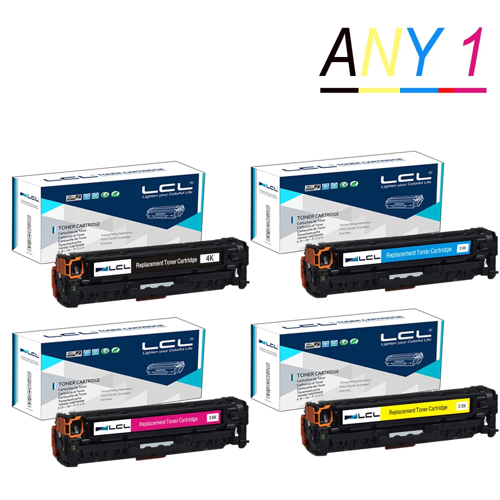Тонер картридж Any1 LCL 410A 410X CF410A CF410X CF411X CF412X CF413X (1 упаковка) совместимый с HP Color LaserJetPro