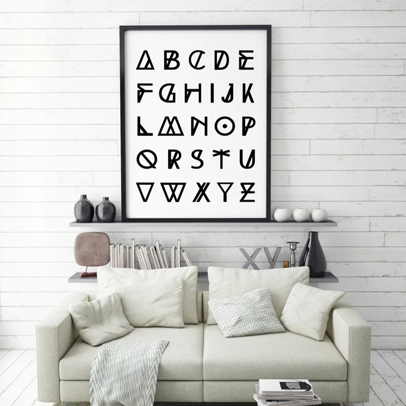 Modern-Alphabet-Canvas-Wall-Art-Printable-Geometric-Scandinavian-Poster-Nordic-Decor-Black-Office-Living-Room-Decor