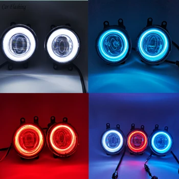 

Car Flashing 2Pcs LED Angel Eyes Fog Light Lamp DRL Daytime Running Light Daylight 2 Functions For Toyota Sienna 2009 - 2013