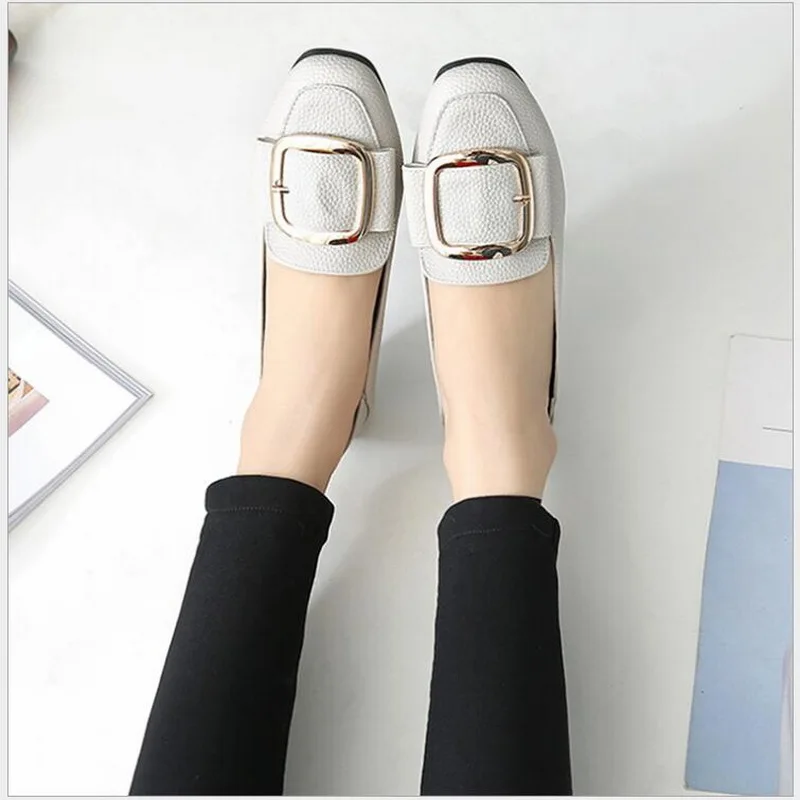 Apricot Casual Plat noir Mocassins Chaussures Carré blanc Confort Dames Confortable Marque D'été De Conduite Bateau 2018 Nouvelles Femmes Bout nwxBwYqa