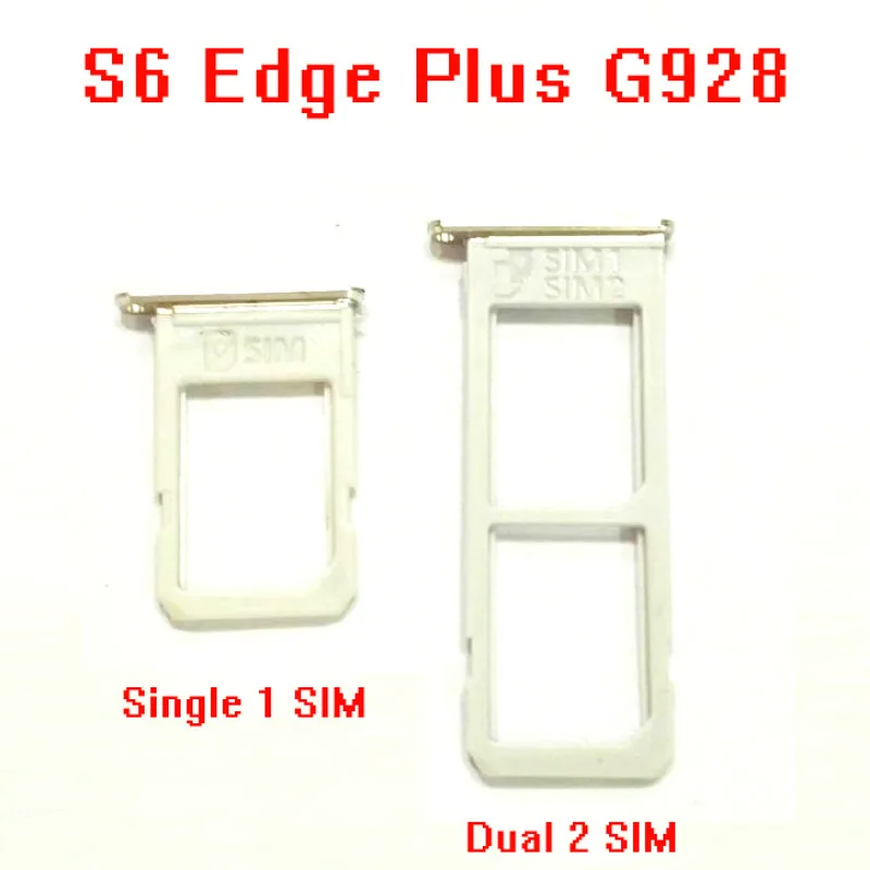 

Black/White/Gold Single/Dual Micro SIM Card Tray Slot Holder Adapters for Samsung Galaxy S6 Edge+ S6 Edge Plus G928