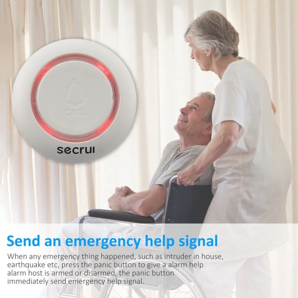 

SECRUI F57 Wireless SOS Button Emergency Button 433MHz Alarm Accessories For GSM PSTN Intelligent Home Alarm System