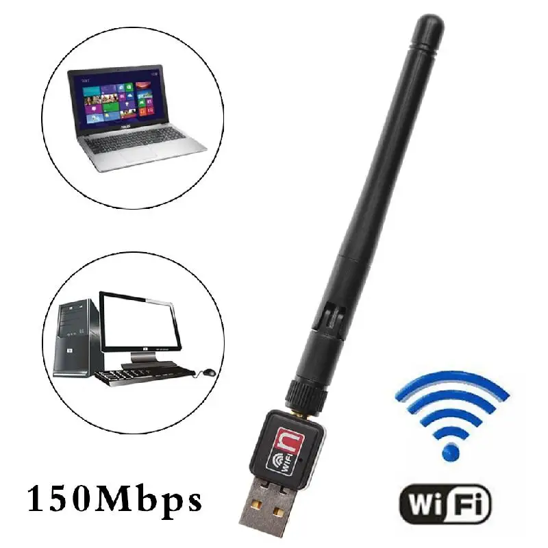 150Mbps 802.11N/G/B USB 2.0 WiFi Antenna Wireless Network LAN Card Adapter 