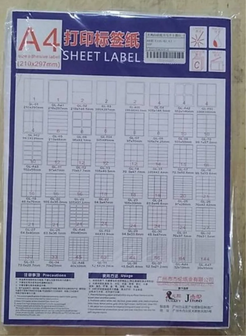 Etiquetas de Endereçamento com Cortado para Impressoras a Laser à Prova Caixa de 1800 Jetland Água 2-5 - 8 Etiquetas Brancas A5520 d' 1 x 2 High Quality labels a4