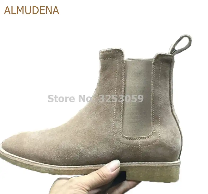 beige suede chelsea boots mens