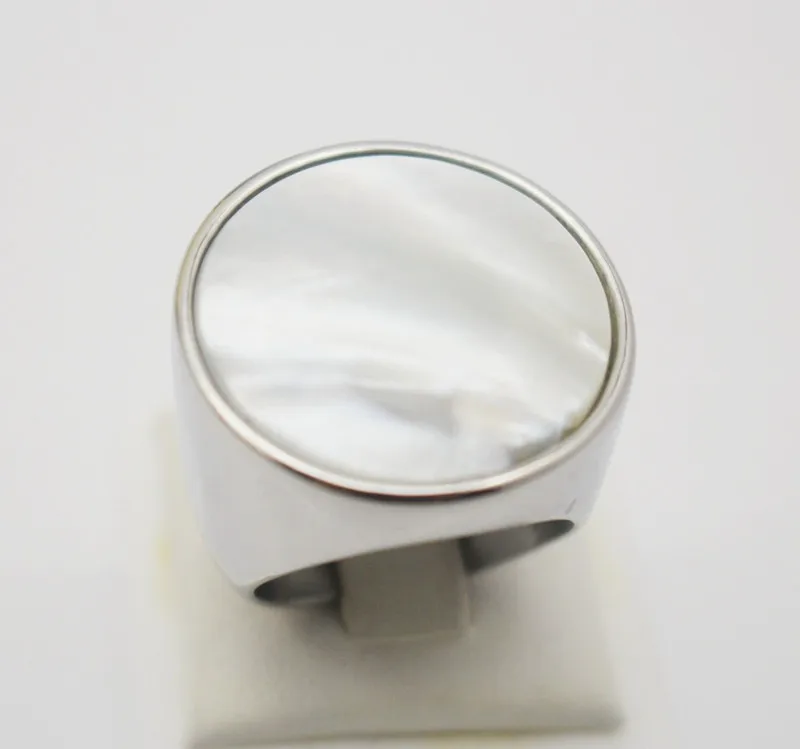 Женское кольцо из нержавеющей стали, модное ювелирное изделие, широкое серебряное кольцо с круглым замком, Размер 7, 11, 10, 6, 9, 8