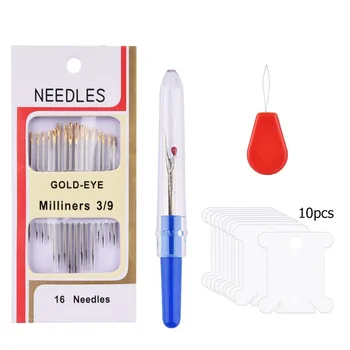 

Magic Embroidery Pen Embroidery Needle Weaving Tool Pratical ABS Plastic DIY 16 Needles Seam Ripper Needle Threader Sewing Set