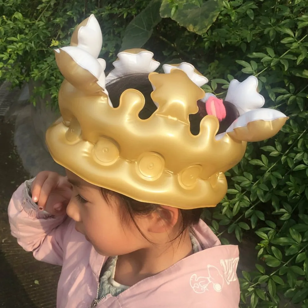 

Kids PVC Inflatable Birthday Party Stage Hats Crown Tools Children Funny Cool Inflatable Toys Party Supplies