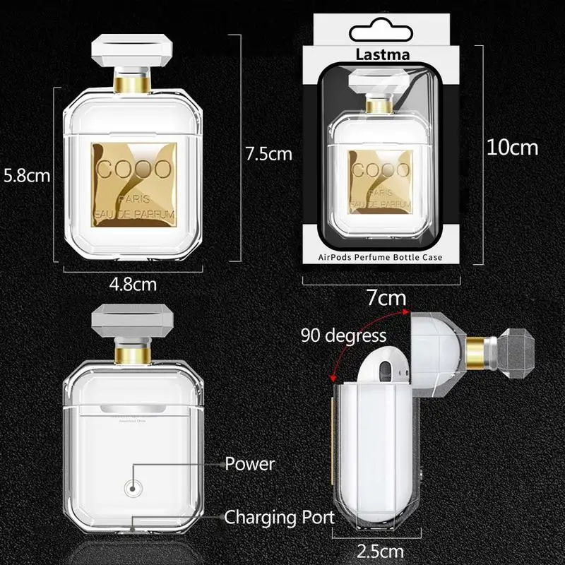Perfume bottle Silicone Case For Airpods Earphone Protective Case Shockproof and Drop Clear Soft TPU Case For Apple Airpods 1/2
