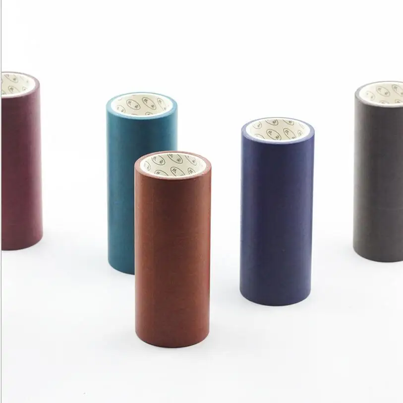

Ultra wide Retro solid color and paper tape Black ash Jewel Green multi-color hand book decorative gambling Washi tape 5M Length