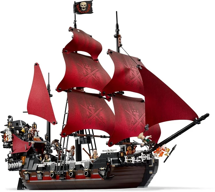 

Diy Building Blocks Queen Anne's Revenge Pirates of The Caribbean Model Compatible with 4195 Toys for Children Kids Gift