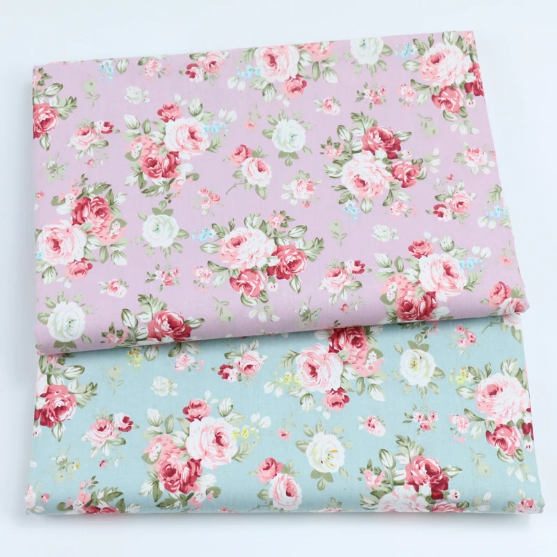 

Cotton fabric the cloth Patchwork Fabrics by the meter Clothing Patchwork accessories Pastoral rose 50*160cm D20