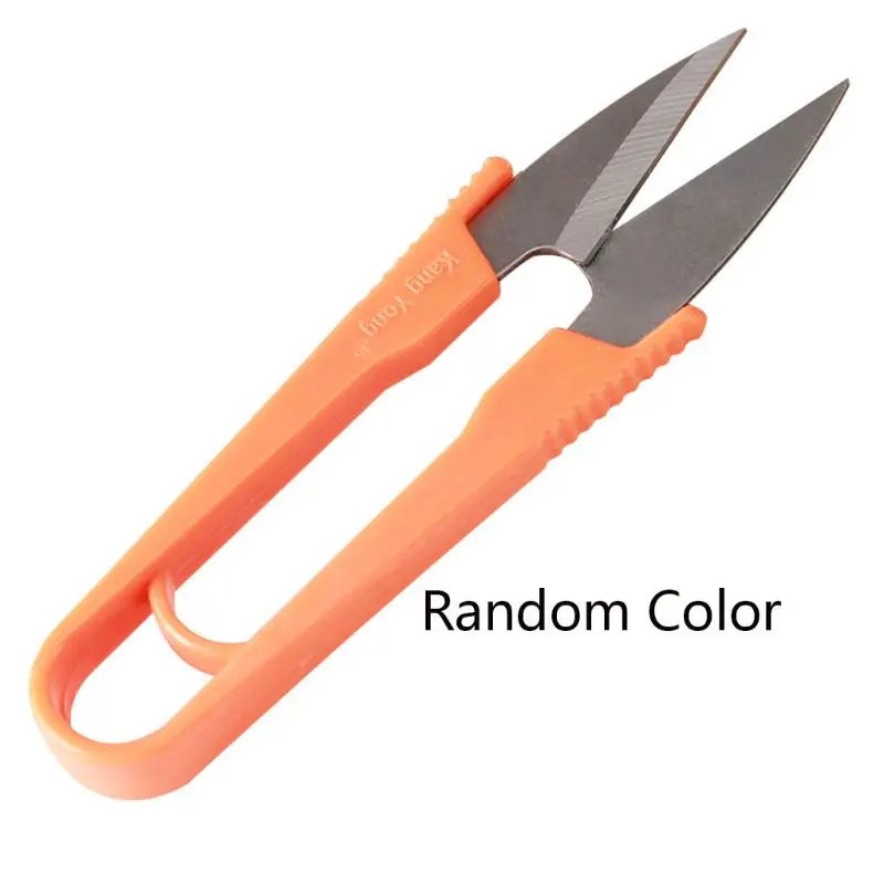 

Stainless Steel U Shape Mini Scissor Anti Slip Plastic Handle Stitch Sewing Snip Thread Cut Line Trimming Nipper Household Tool