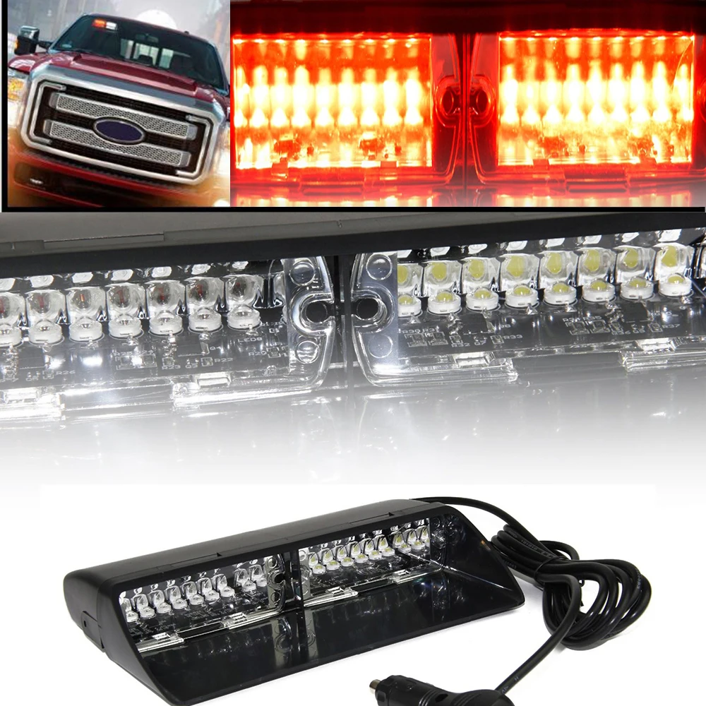 Red 16 LED Strobe Lights High Intensity LED Emergency Hazard Warning