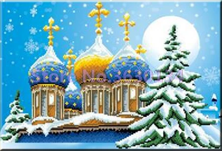 5D DIY Diamond Painting Castle Snow Pattern Europe Home Decor Full Square/Round Embroidery Scenery Series Weeding Gifts | Дом и сад