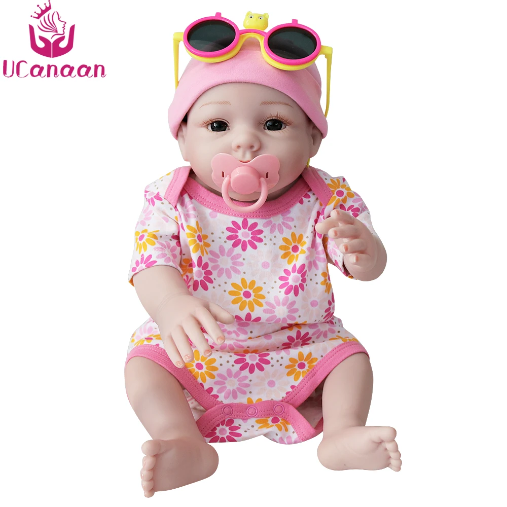 

UCanaan 20'' 50CM Soft Silicone Reborn Doll Handmade Girls Dolls Kawaii Baby Lifelike New Born Alive Toys For Children Bonecas