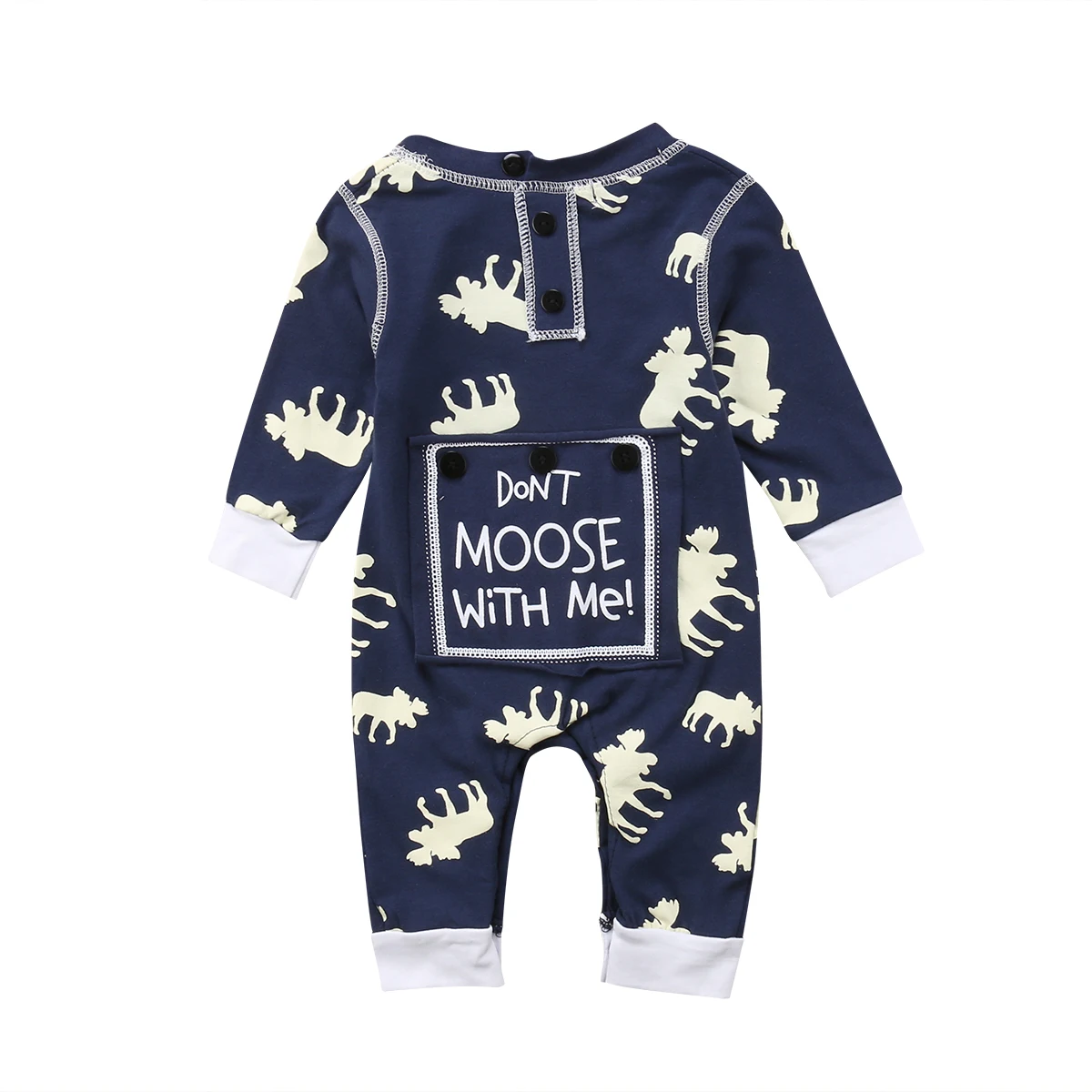 2018 Christmas Newborn Baby Boy Moose Long Sleeve Romper One pieces