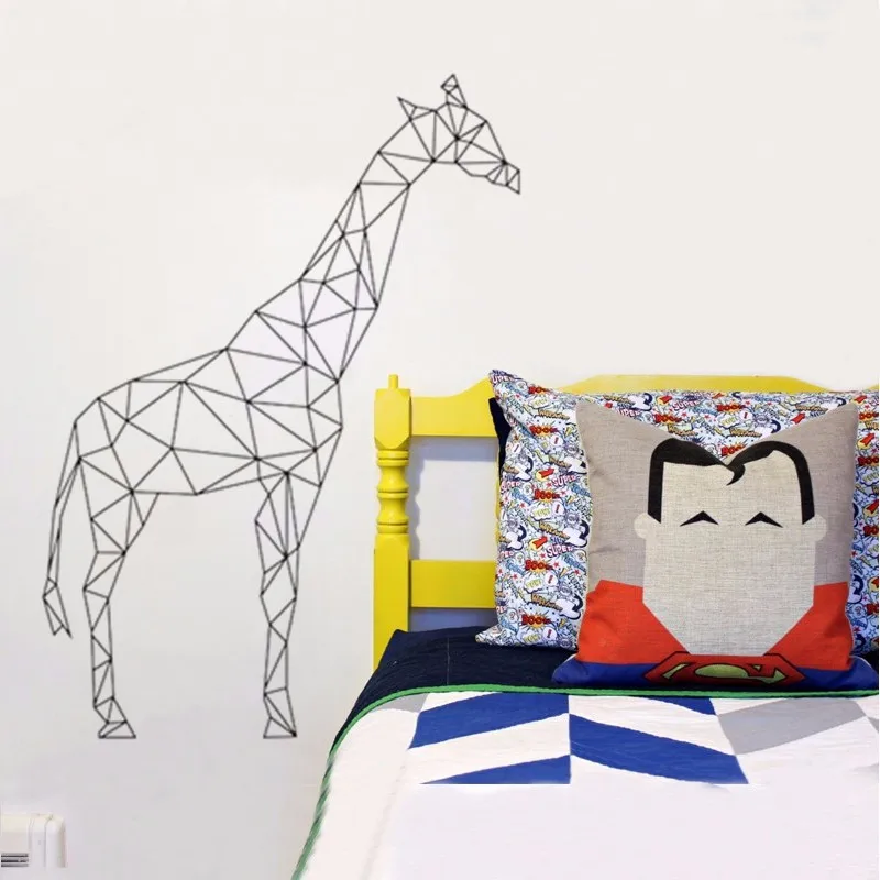 

Geometric Giraffe baby Wall Decal Vinyl Sticker Wallpaper 3D Visual Effects Wall Art Mural ,Fashion Home Decor Mural D630
