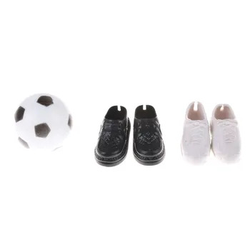 

1 set 2 Pairs for Ken's Shoes+1 Football Doll Accessories Doll Shoes Sneakers and Footballs for Girl Friend Ken Doll Gift Toys