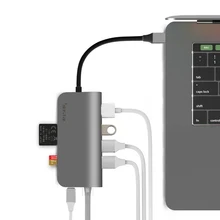 Алюминиевый 8 в 1 USB C концентратор с 3 USB 3,0 порт 4K HDMI кард-ридер RJ45 порт type-C питания для адаптера Pro