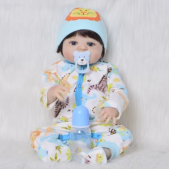 

57cm Full body silicone reborn baby doll toys lifelike adorable collectible doll bebe toddlers Xmas gifts bathe toy kids bonecas