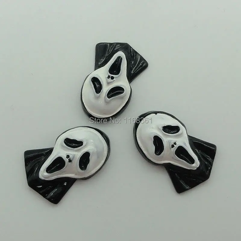 1pcs/lot resin flat back Halloween Skull magicians 30mm Cabochons Scrapbooking Hair Bow Center DIY Christmas decration C103-10
