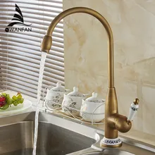 Nuevo Estilo de Latón Antiguo Grifo de la Cocina Fregadero Cuenca Grifos Mezclador Grifo De Cerámica Caliente Y Fría Envío Gratis 4116F