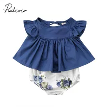 Г. Летняя одежда для малышей милые топы для новорожденных девочек, рубашки, платье короткие штаны-шаровары с цветочным рисунком одежда с цветочным рисунком комплекты из 2 предметов