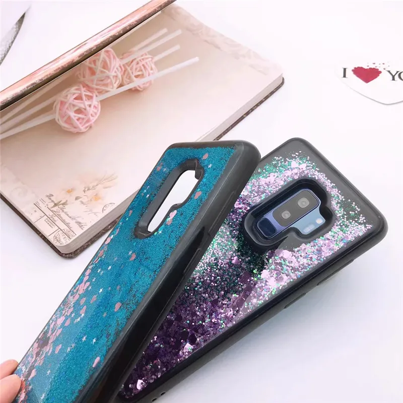 Мягкий ТПУ чехол для Samsung Galaxy S7 edge S8 S9 Plus Dynamic Liquid Bling Quicksand Note 8 9 блестящий A8