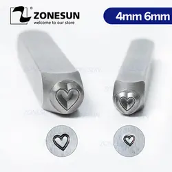 ZONESUN сердце ювелирные изделия штампованная металлическая логотип стальная штампы для тиснения инструмент для маркировки штамповка для