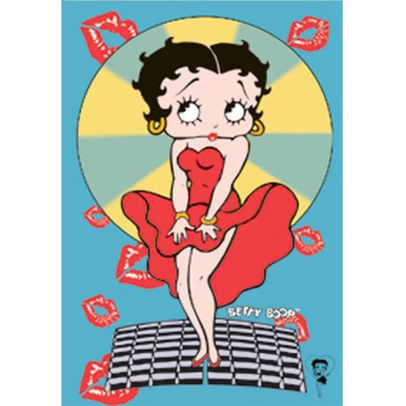 Full Square Round 5d Diy Diamond Painting Betty Boop Cross Stitch Crystal Mosaic Embroidery Cartoon Rhinestones Wall Art | Дом и сад