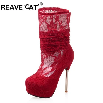 

REAVE CAT summer Pumps women pumps sexy lace new shoes cutouts brand hollow out women shoes fashion women shoes mujer A270