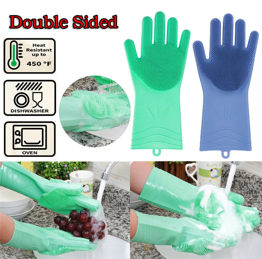 

1 Pair Magic Silicone Cleaning Gloves Dish Washing Kitchen Accessories Dishwashing Glove For Cleaning Car Pet Brush