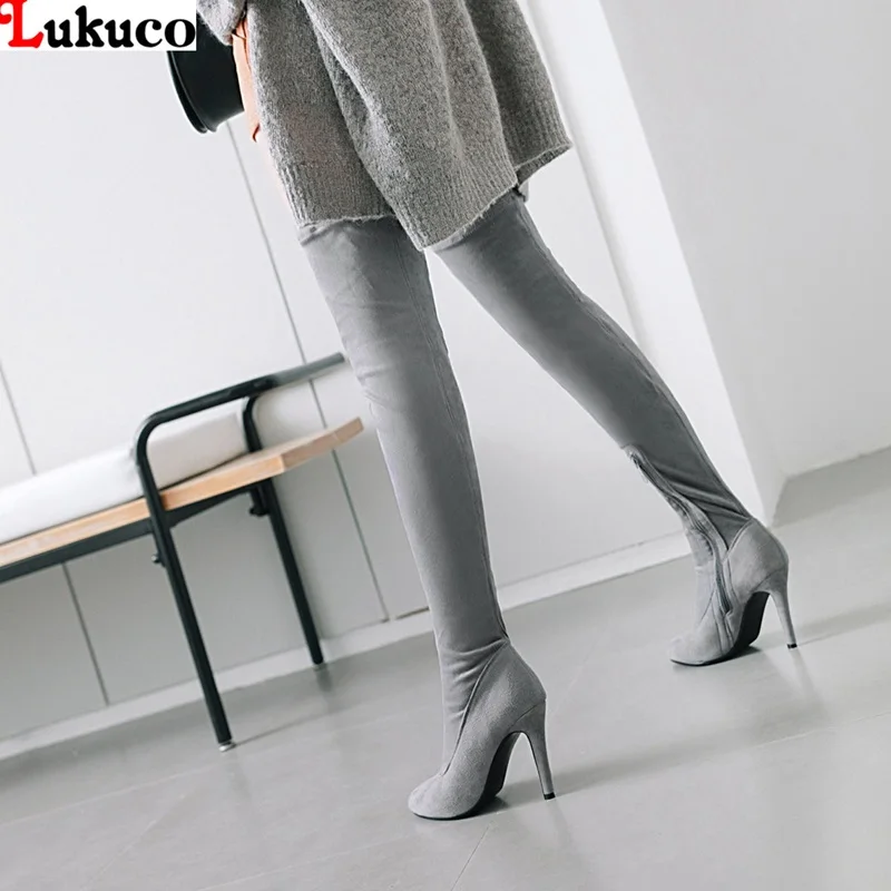 

2019 Sexy Over The Knee Boots Large Size 39 40 41 42 43 44 45 46 47 48 Pointed Toe High Quality Handmade Short Plush Pumps Women